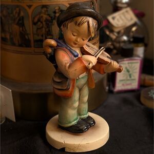 Antique Hummel Little Fiddler Figurine U.S. Zone Crown